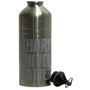 Stainless Steel 12oz Slender Travel Tumbler "Sharp Knives Matter" Slogan